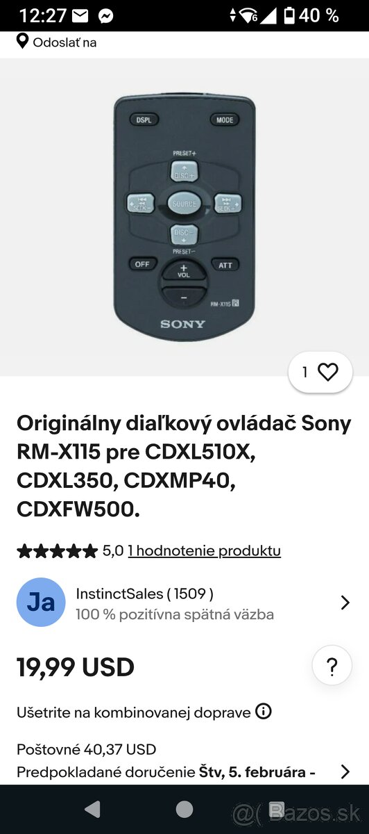 Ovladac SONY - 2