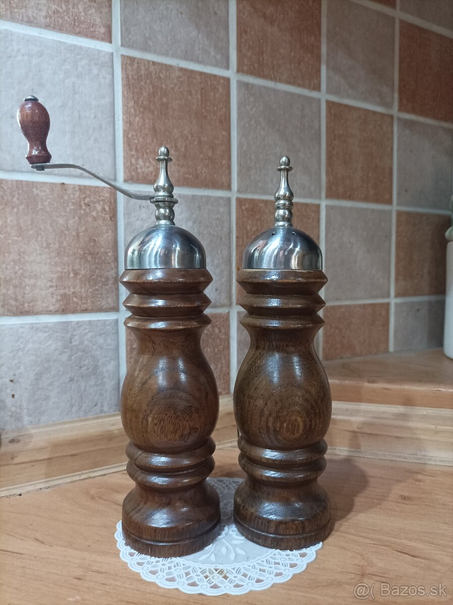 Drevený mlynček na korenie+ soľnička - 2