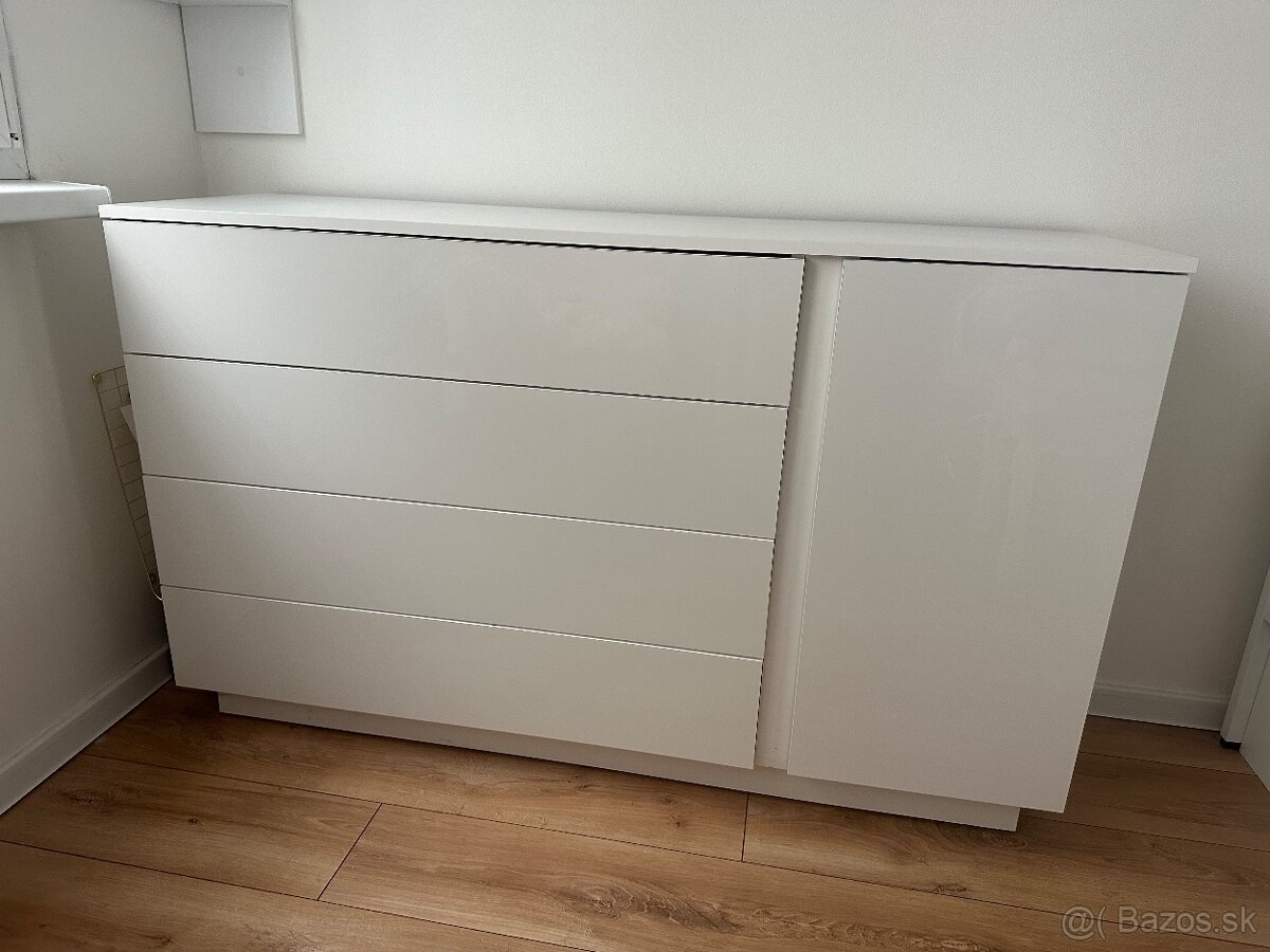 Komoda, biela lesklá - 2