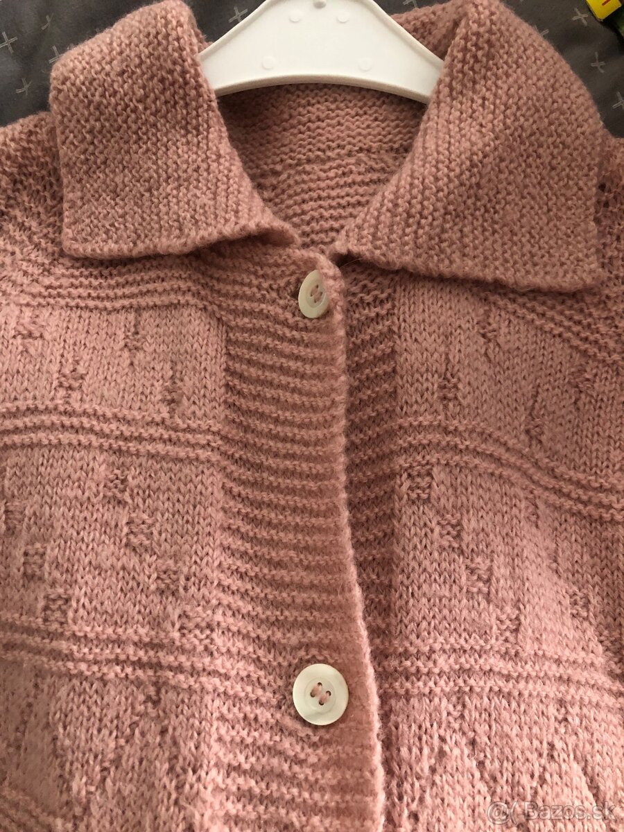 staroruzovy sveter dlhy - 2