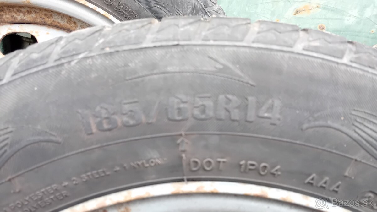 Predám zimné pneumatiky 185/65  R14