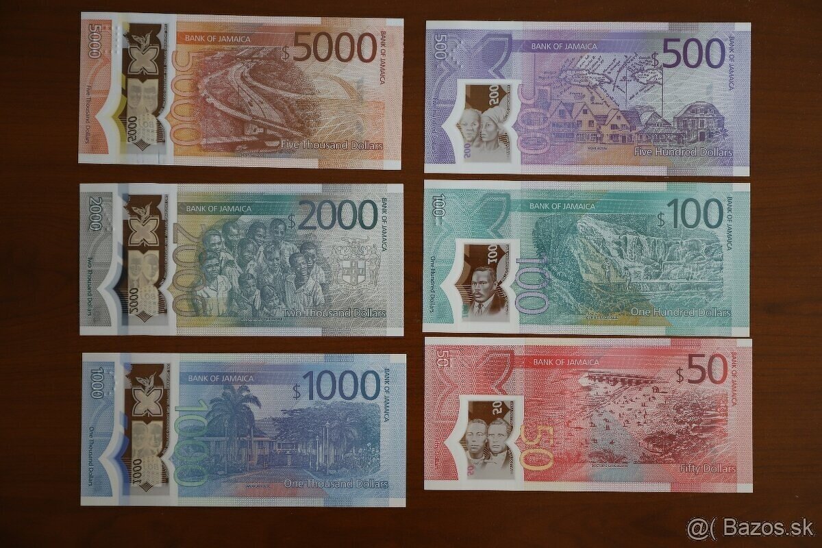 Unc bankovky Jamajka polymer (komplet sada) - 2