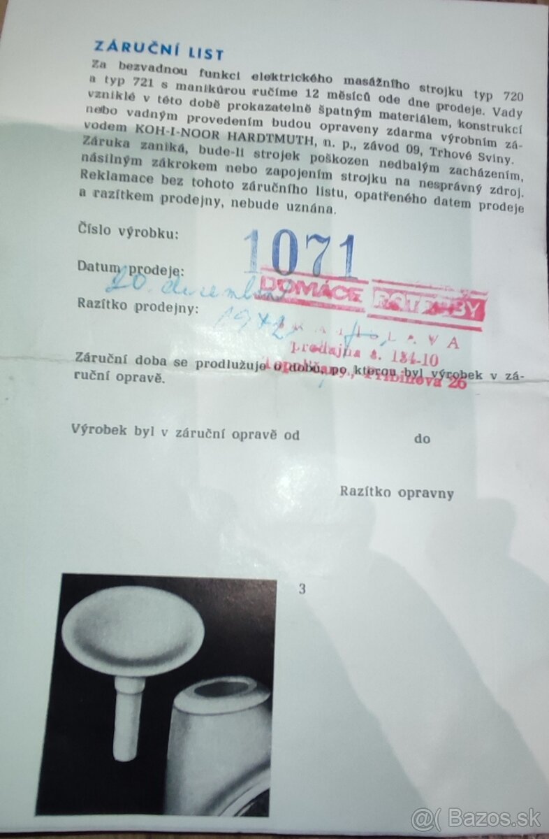 Retro masážny prístroj Ites 1972 - 2