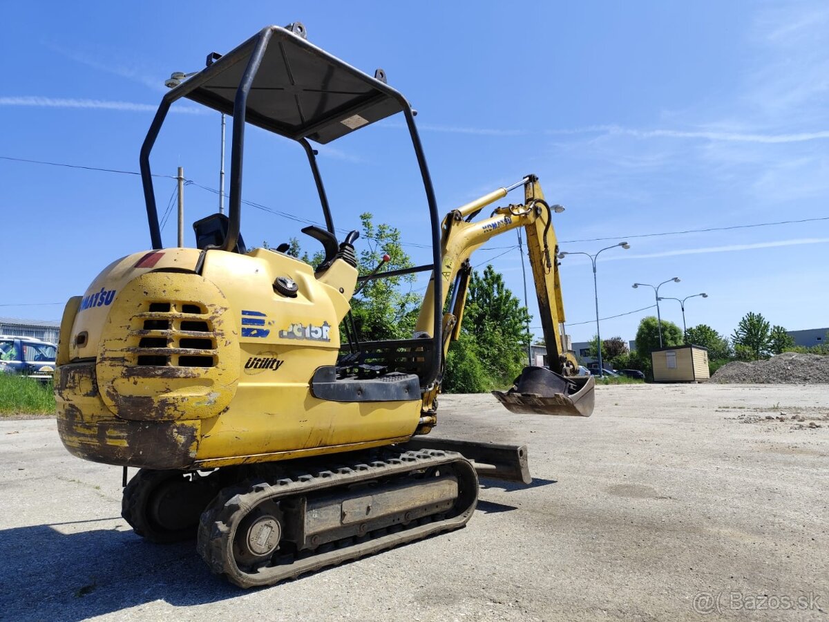 Minibager Komatsu PC15, váha 1550kg. - 2