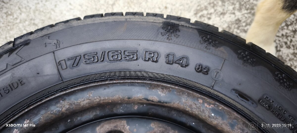 Predám zimné pneumatiky PNEU VRANÍK 175/65 R14 82T - 2