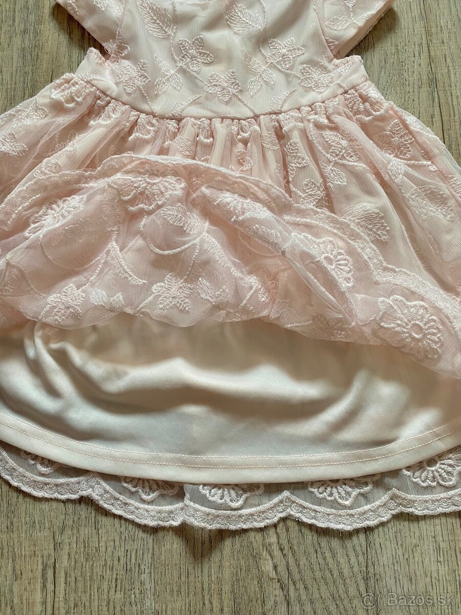 Marhuľové šaty s kvetinovým vzorom veľ. 86 - 2