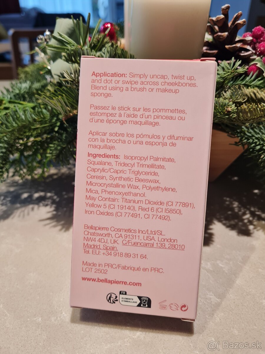 Bellapierre hydratačná lícenka blush stick NOVÁ - 2