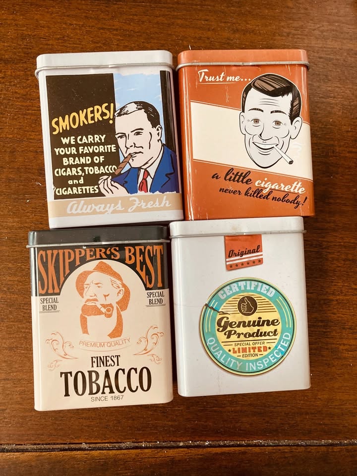 Prázdne retro plechové krabičky 4ks za 3€ - 2