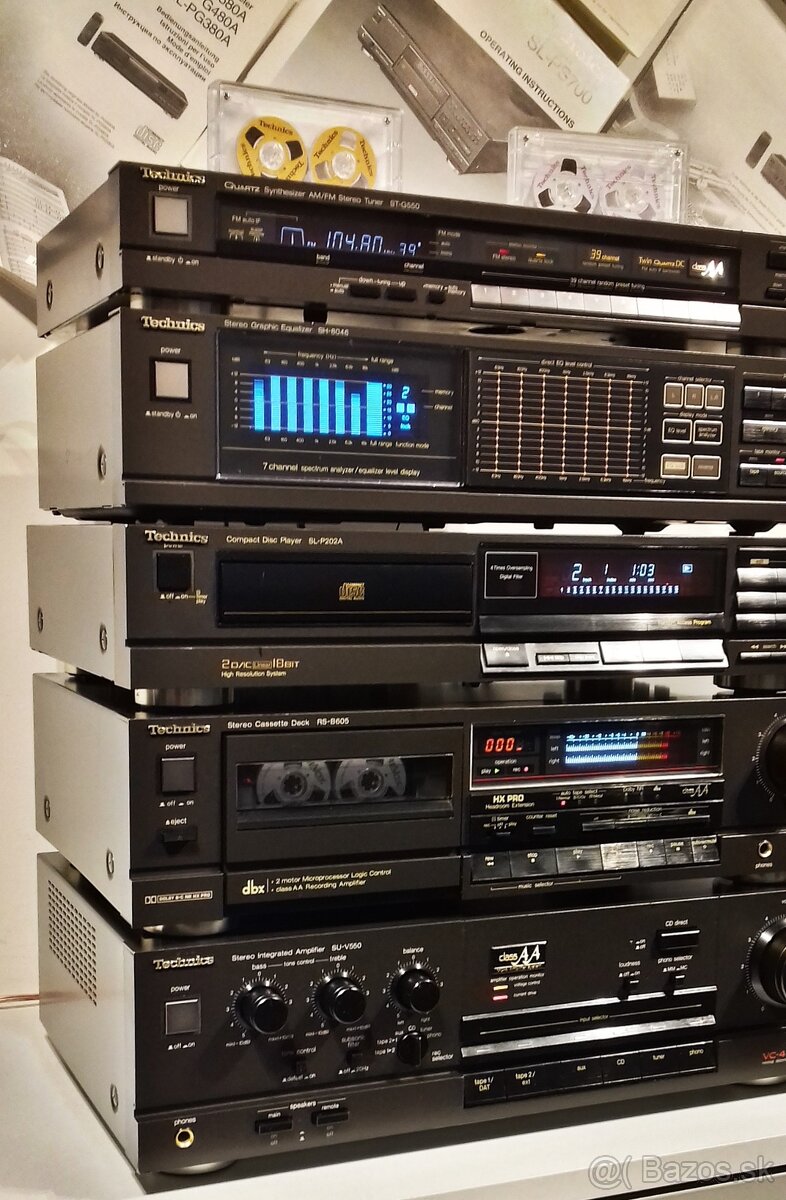 Zostava TECHNICS tuner, equalizer, CD, deck, zosilnovac= A04 - 2
