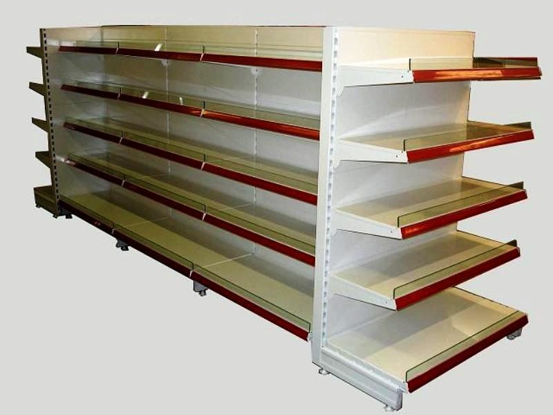 Obchodné regály - biela a antracit - 2