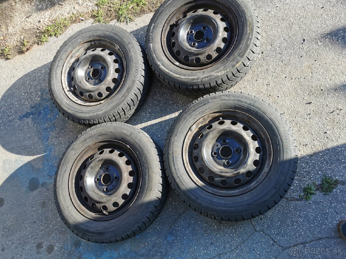 Plechové disky 4x100 + zimné pneumatiky - 2