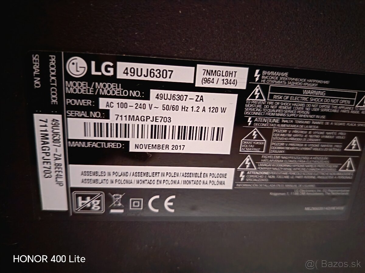 Predám TV LG 49UJ6307 - 2