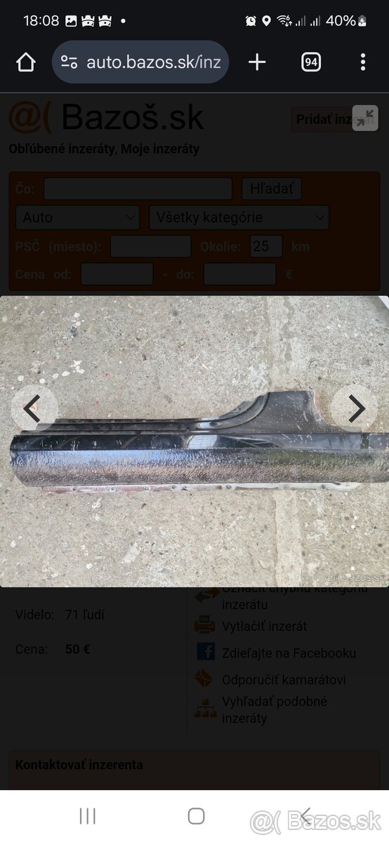 Podbeh, prah pravý predný Škoda Octavia 3 - 2