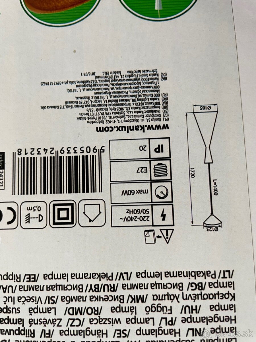 Závesné svetlo hliník - 2