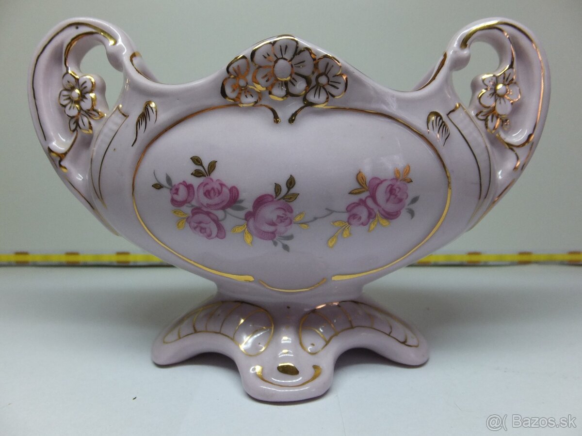 Růžový porcelán, pěkná žardiniéra, značená. - 2