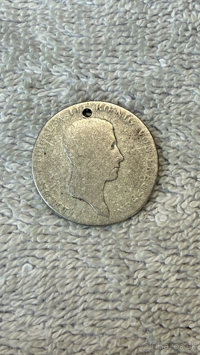 Stříbrná Mince Prusko 1/6 Tolaru (Reichsthaleru) 1840 – Frid - 2