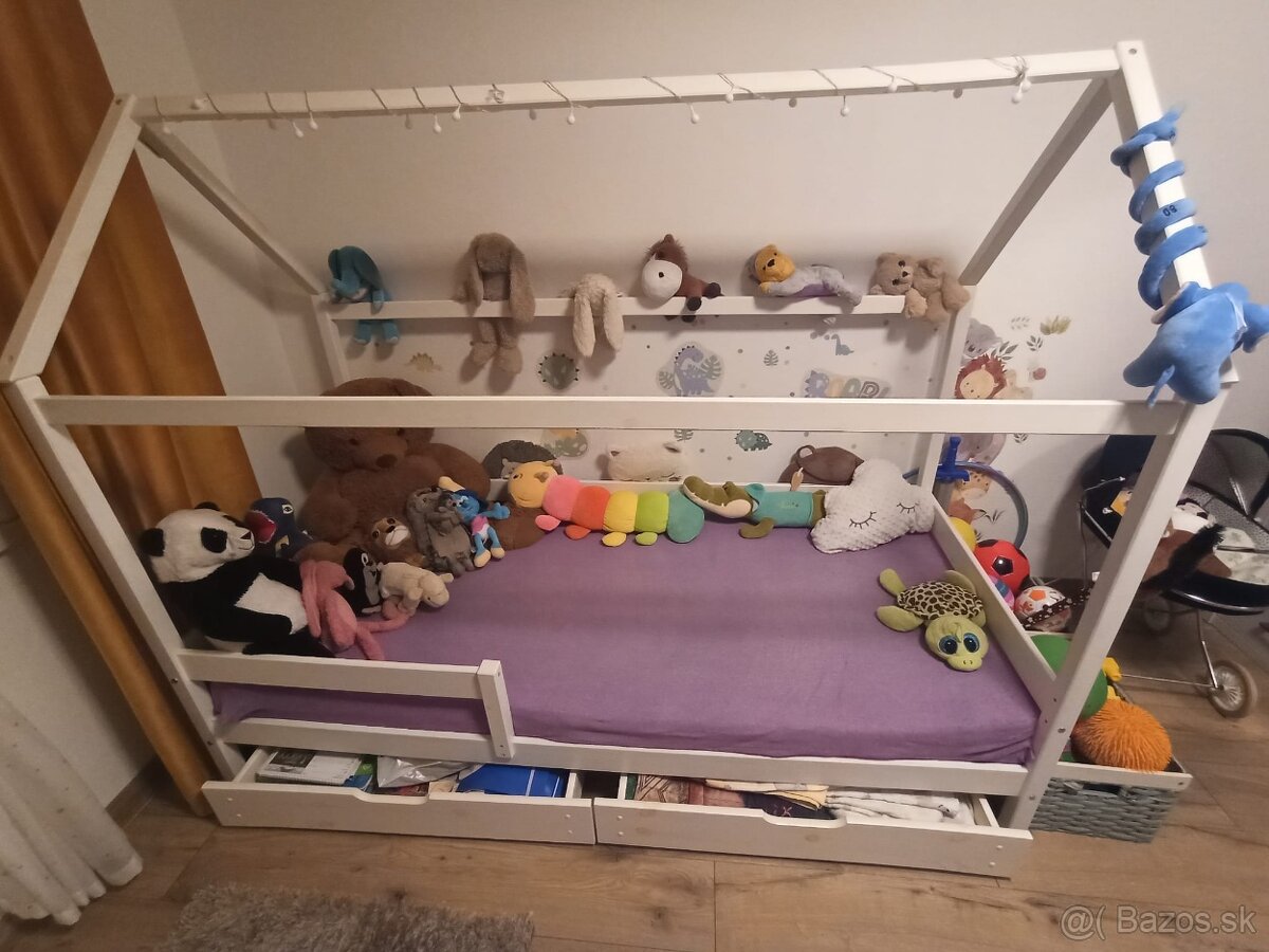 Detská domčeková posteľ 90x200 cm - 2