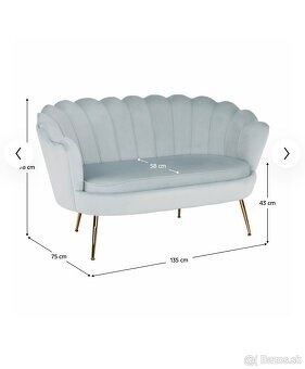 Bledomodra dvojsedačka - SOFA - 2