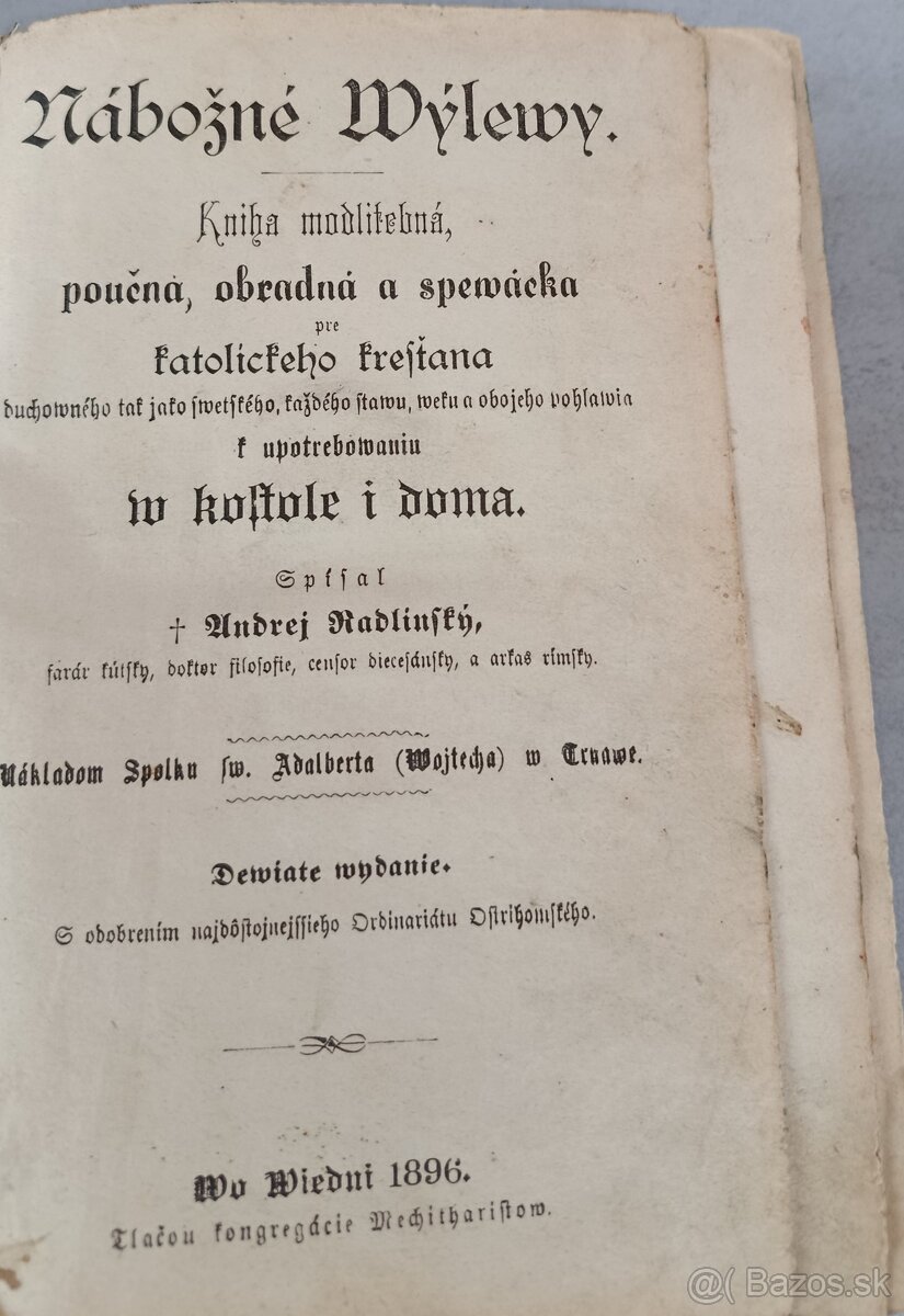 Starožitna kniha rok 1896 - 2