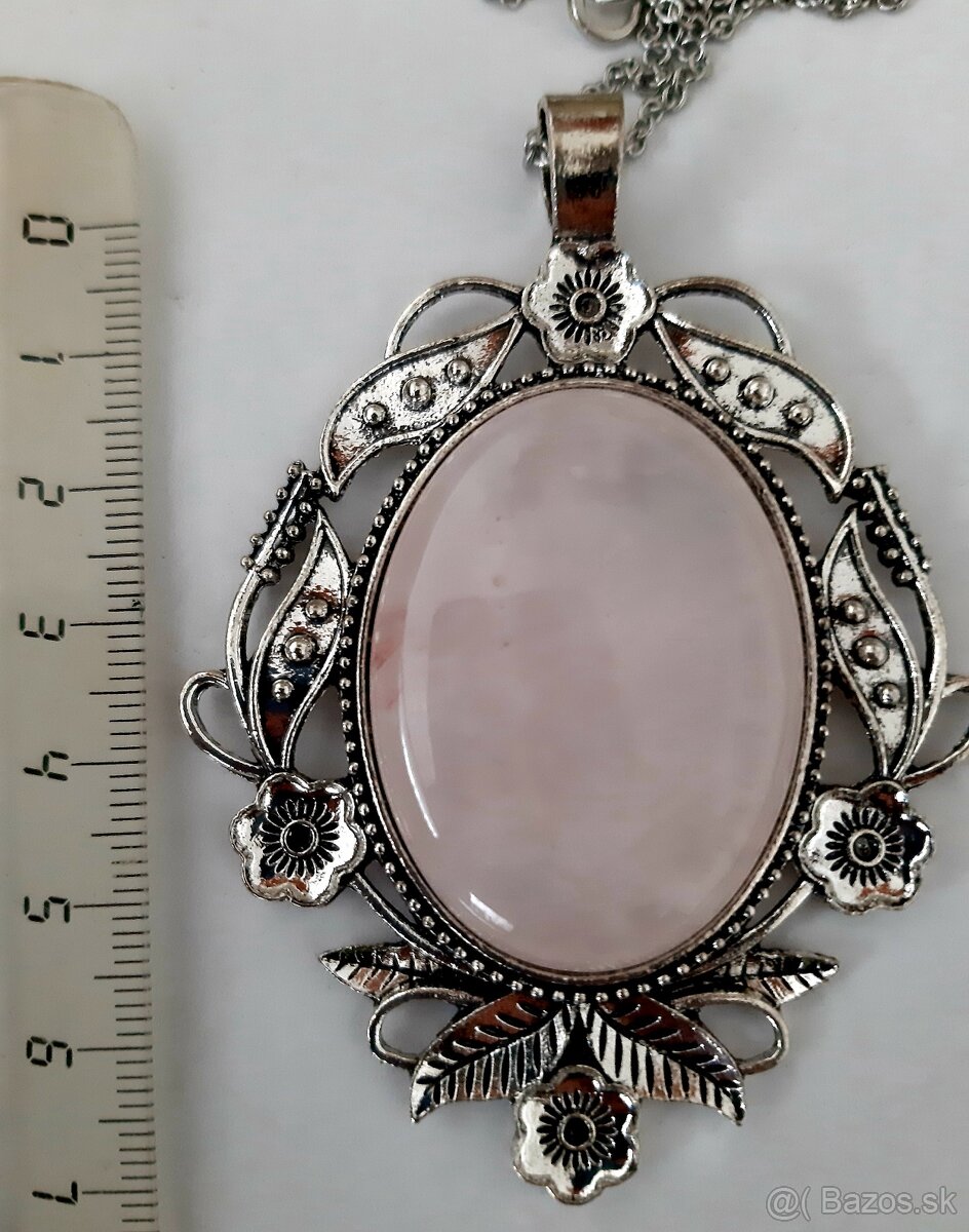 Náhrdelník s ruženínom 8x6 cm - 2