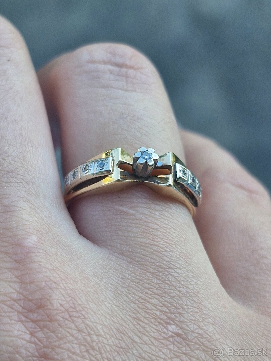 💎 Zlatý prsteň s diamantmi - 2