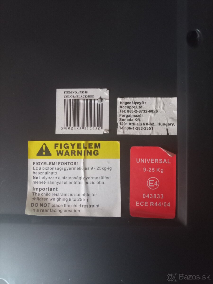 Polohovateľná autosedačka - 2