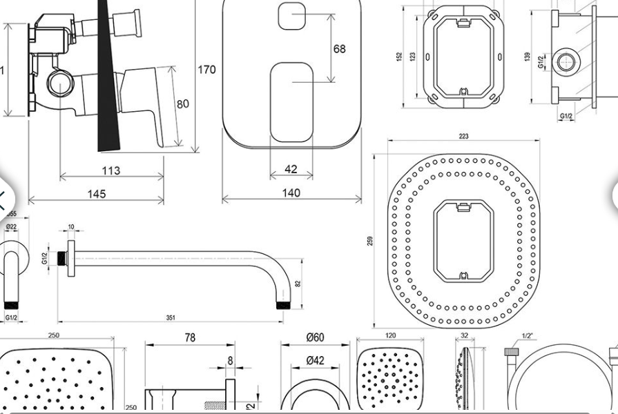 Sprchový systém Ravak 10° - čierny X07S013 - 2