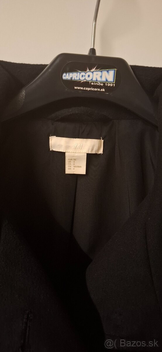 Dámsky kabát, čierny. H&M, veľ. 36 - 2