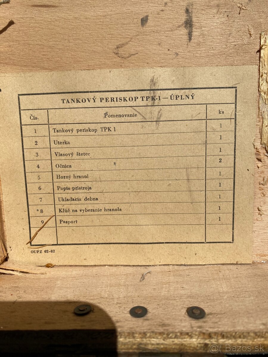 Drevená bedňa od vojenského tankového periskopu - 2
