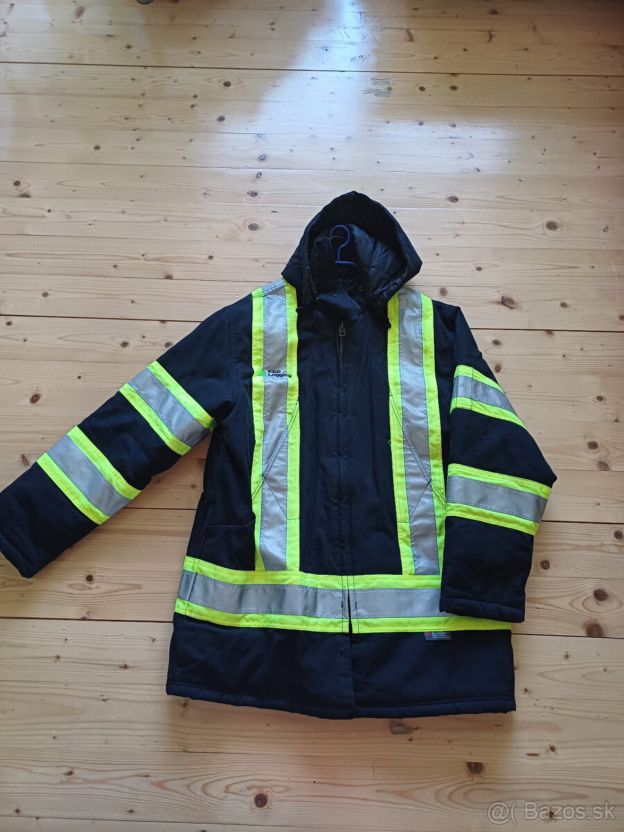 Pracovný kabát zateplený s výstražnými prvkami - 2