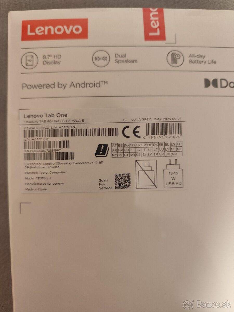 Lenovo Tab One LTE 64GB, Šedý - 2