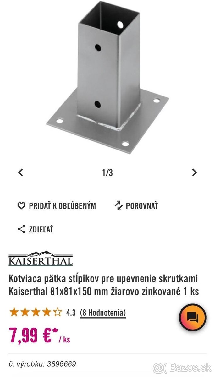 Pätka kotviaca štvorcová - 2