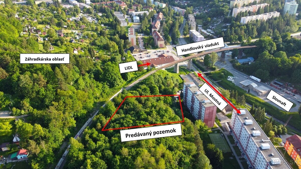Handlová - 2.840 m2 pozemok na projekt - VÝSTAVBA DOMOV - 2