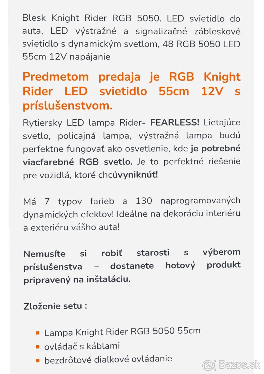 Predam stroboskop KNIGT RIDER LED RGB CAR - 2