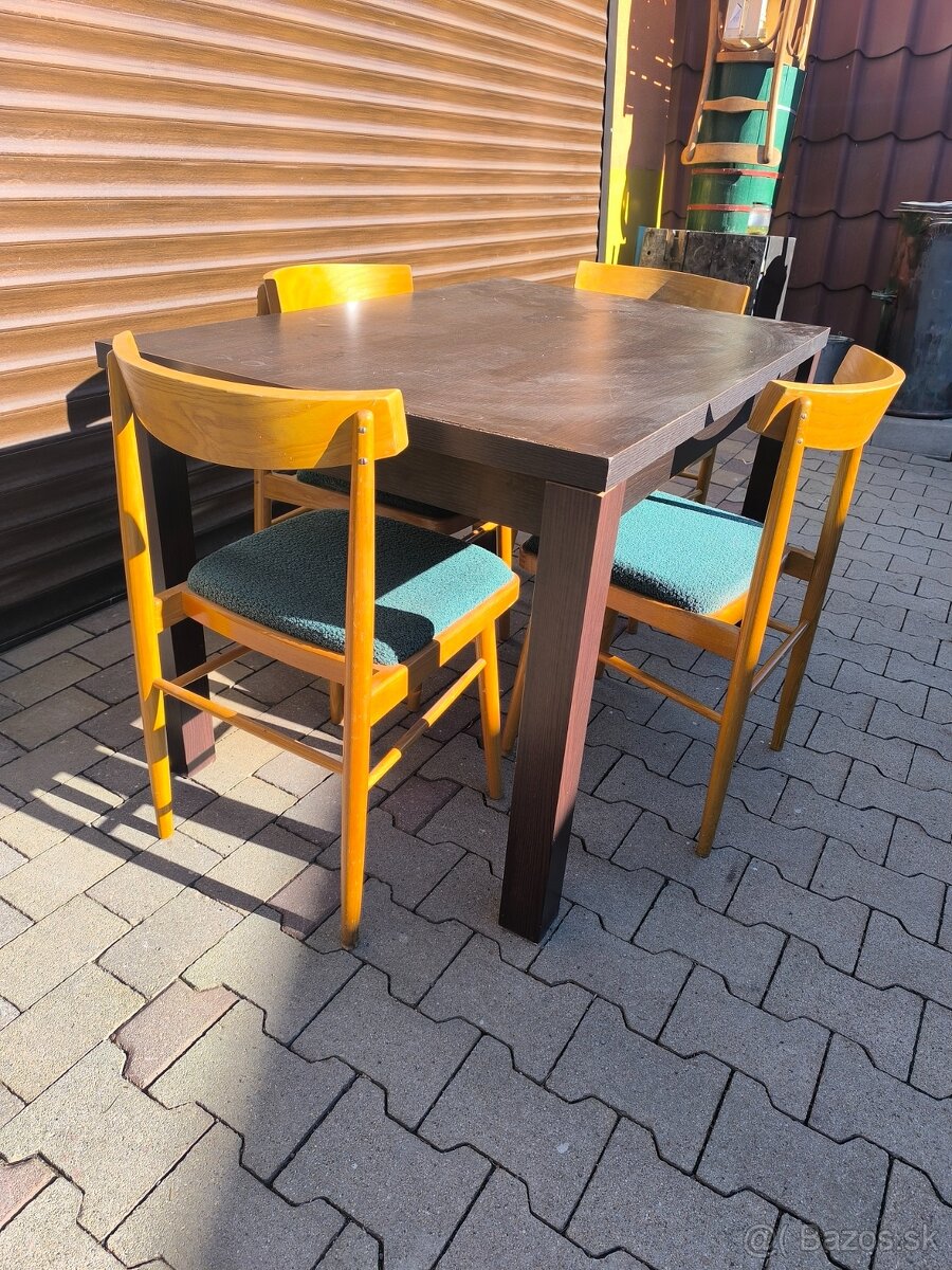 stôl, 4 stoličky - 2
