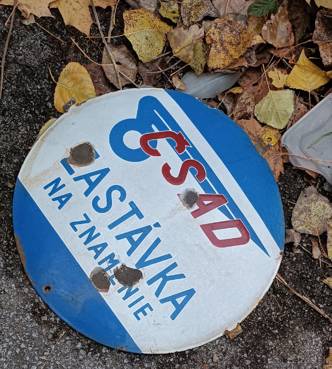 Originál smaltovaná tabuľa zastávka ČSAD - 2