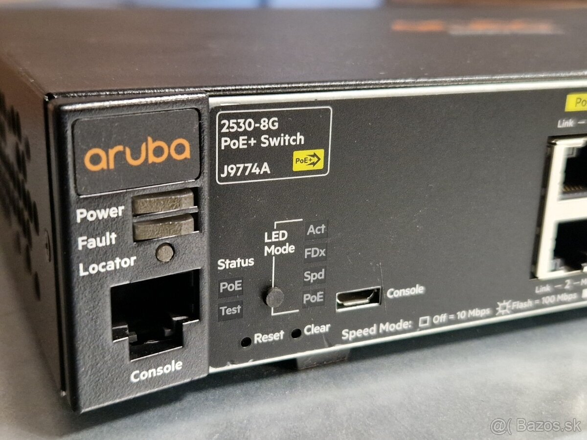 HPE Aruba 2530-8G, Fanless, POE+ budget 67W - 2