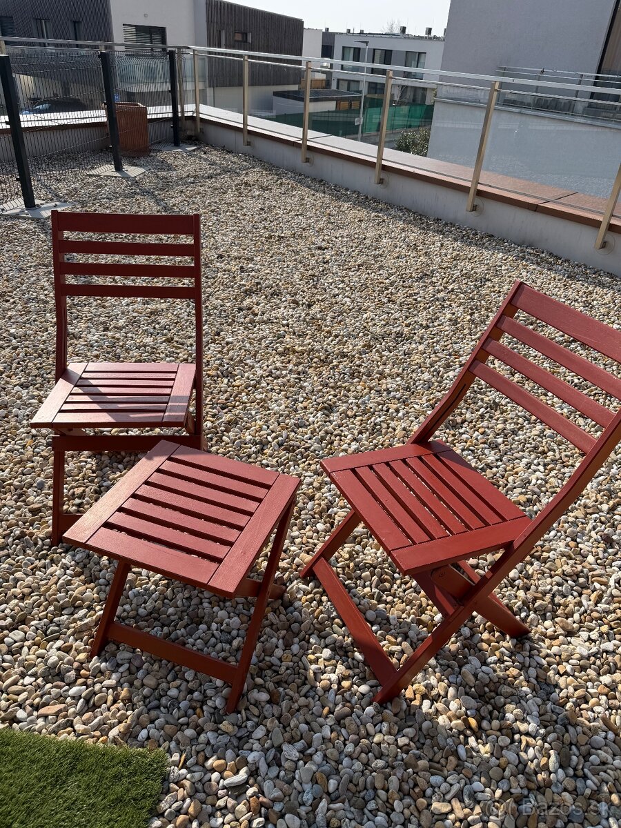 Záhradné stoličky plus stôl sedenie, ikea - 2