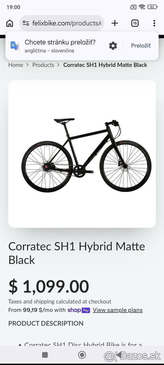 Predám bicykel Corratec SH1 - 2