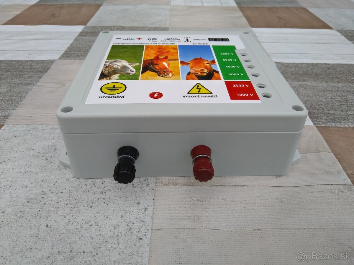 Elektrický, oplotok, ohradník, solár 12V/230V 10J - 2