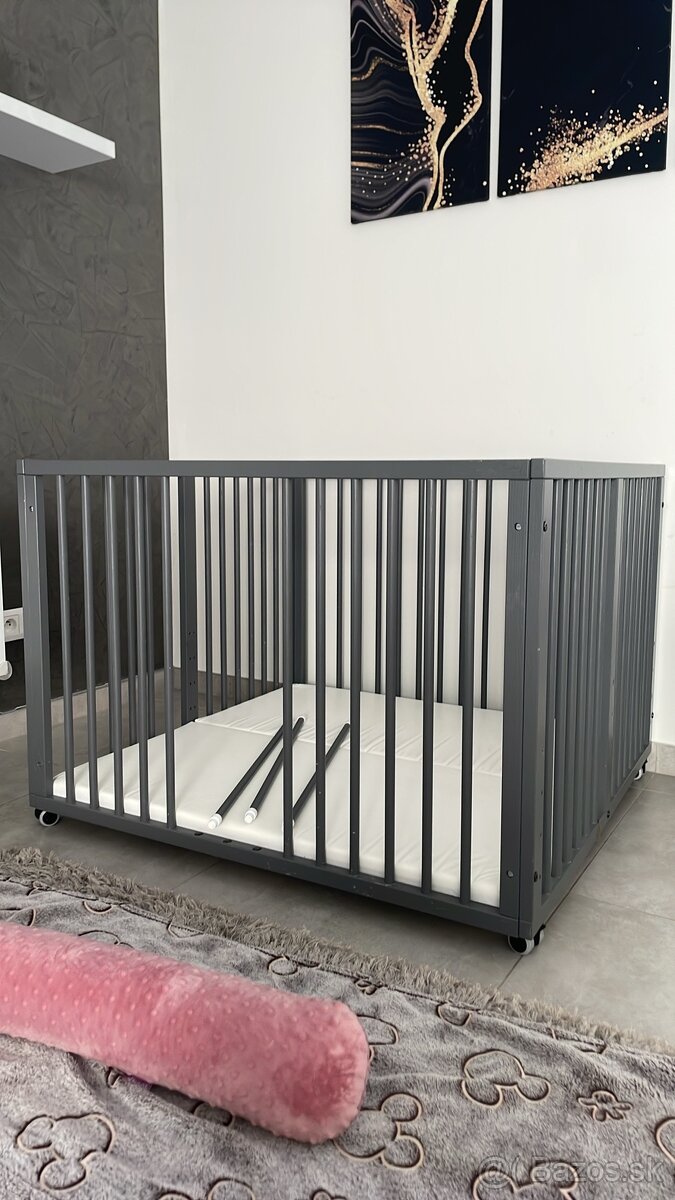 Detská drevená nastaviteľná ohrádka - 2