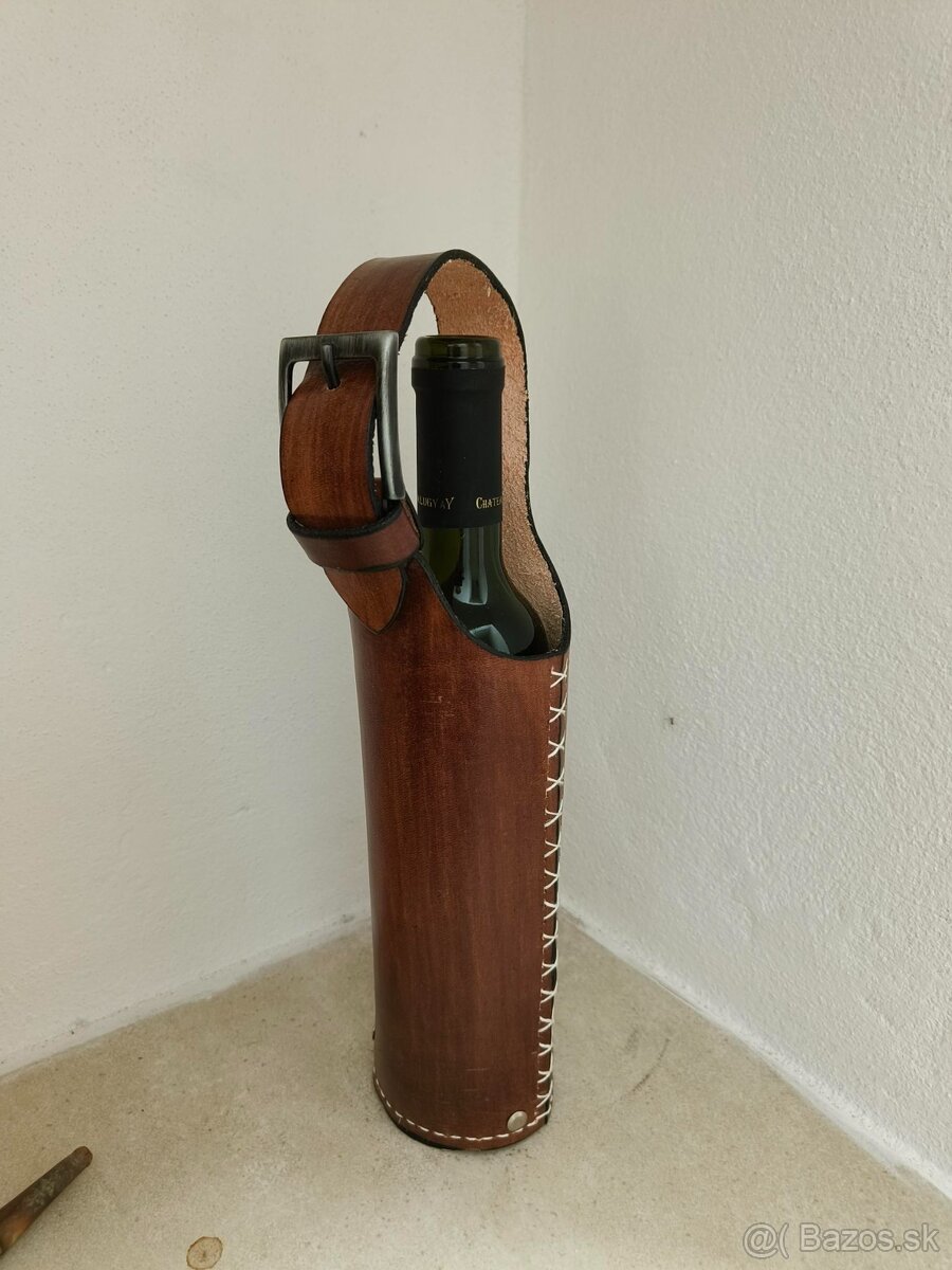 predám kožené púzdro na víno-nosič - 2