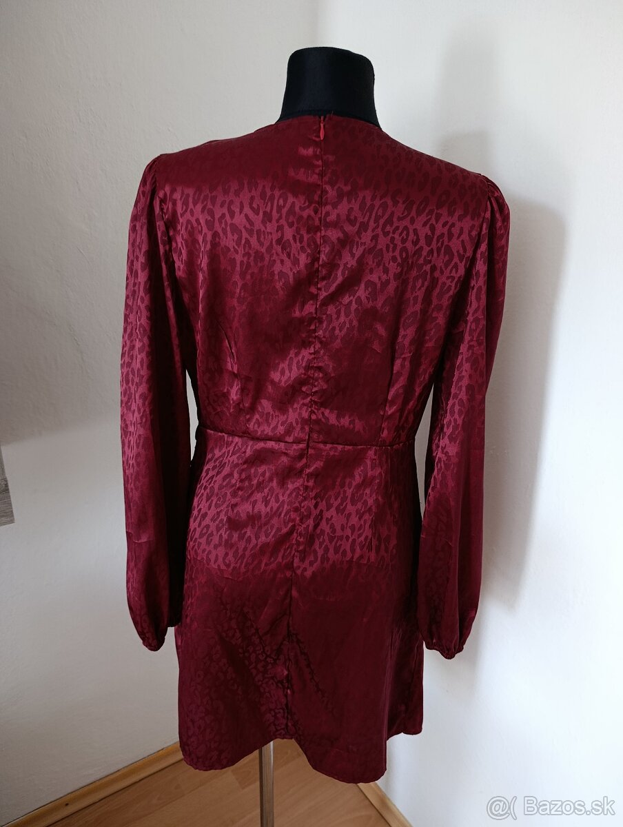 Bordové šaty veľkosť L - 2