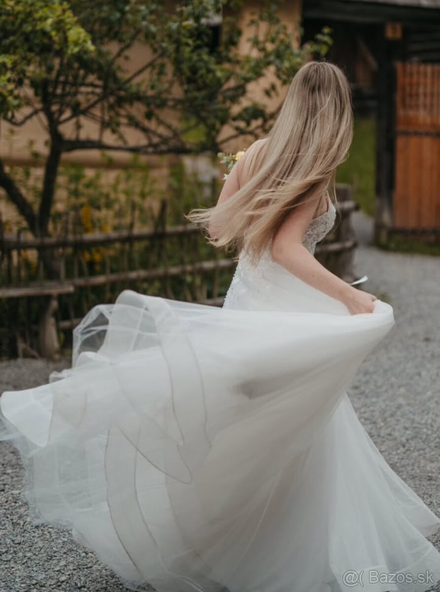 Svadobné šaty so štvorlístkami S-M - 2