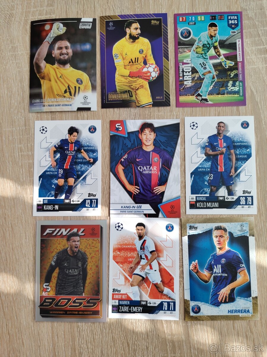 PSG - futbalové kartičky - 2