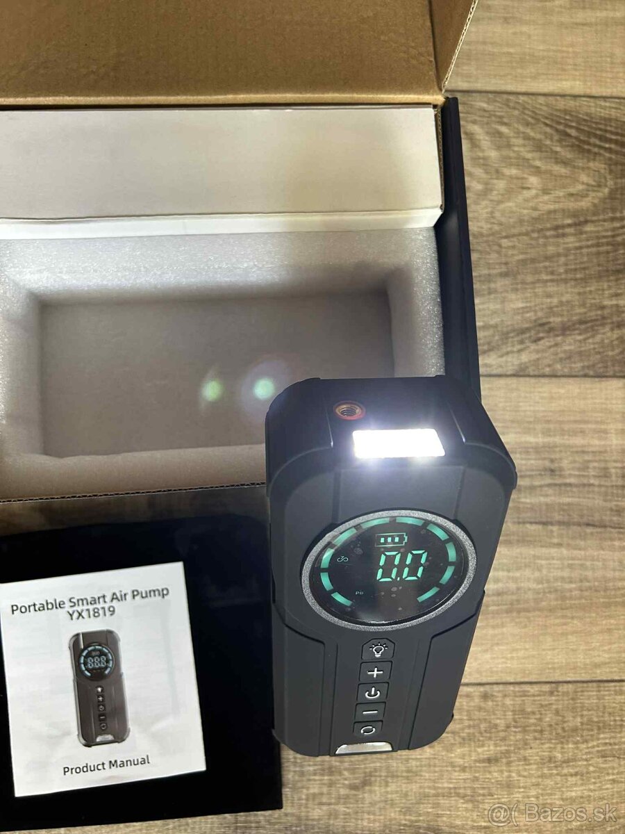 Nový prenosný kompresor pre auto bicykel - powerbanka - 2