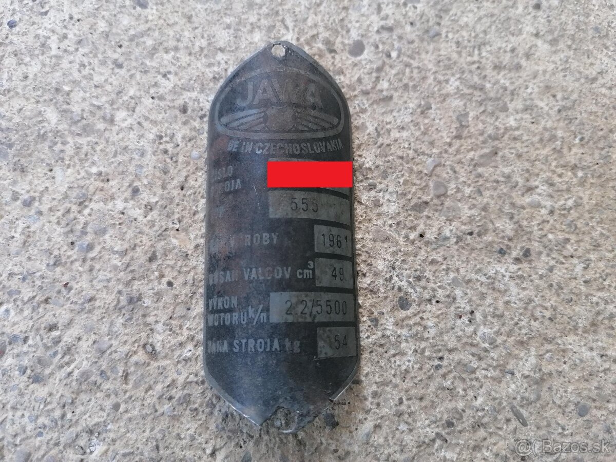 Predám štítok na Jawa 555 - 2