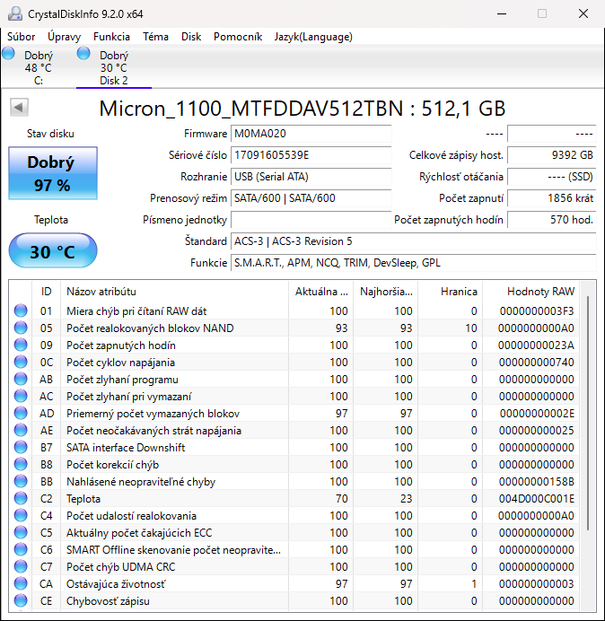 512GB SSD Micron 1100 m.2 SATA - 2