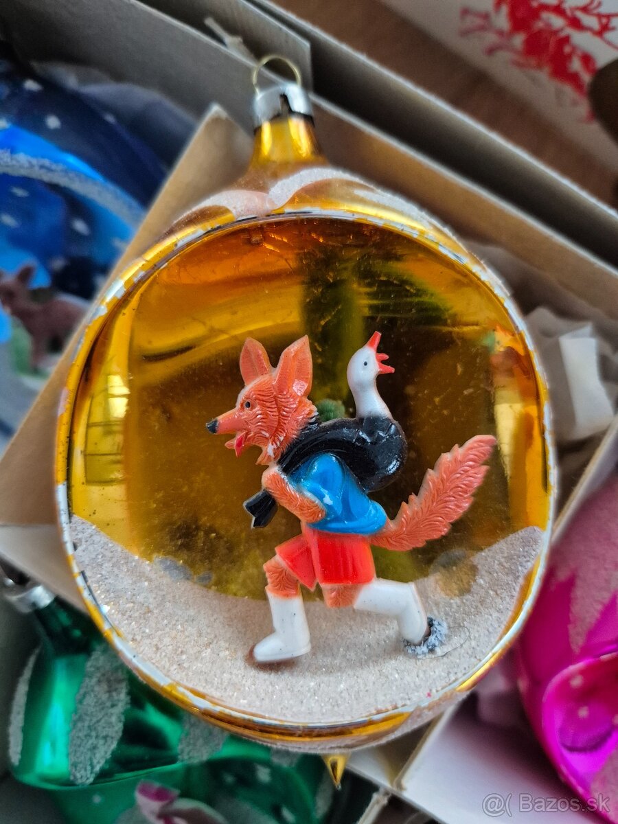 Staré Vianočné ozdoby s vlepom - 2