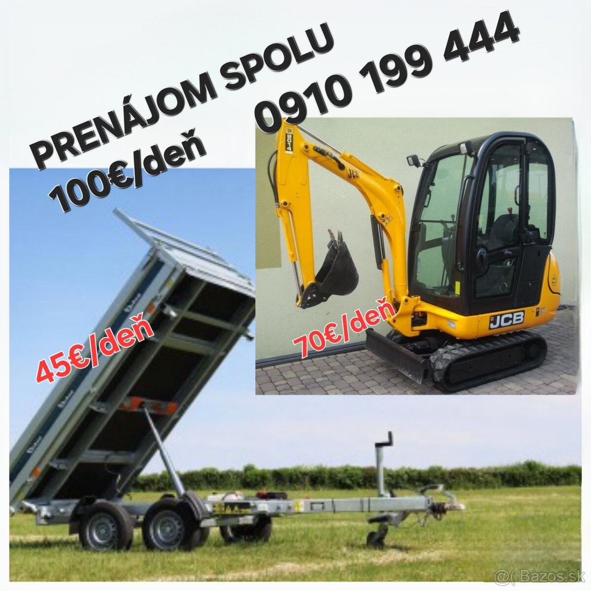 Prenájom minibagra JCB 16c - 2